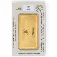 50 gramm C. Hafner - Goldbarren 999,9/1000