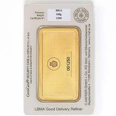 100 gramm c. Hafner - Goldbarren 999,9/1000