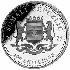 1 Unze Silbermünze Somalia African Wildlife Leopard gilded 2025