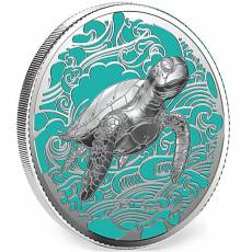 Silbermünze 2 oz Ocean Wonders Turtle High Relief Pitcairn Islands 2025