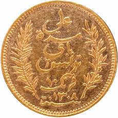 Goldmünze 10 Franken Tunesien 1891