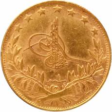 Goldmünze 100 Kurush Mohammed VI. Osmanisches Reich 1918-22