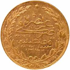 Goldmünze 100 Kurush Mohammed VI. Osmanisches Reich 1918-22