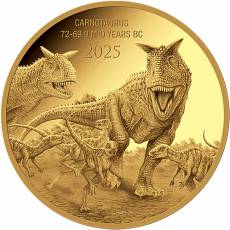 Goldmünze 0,5 gramm Prehistoric Life Carnotaurus 2025