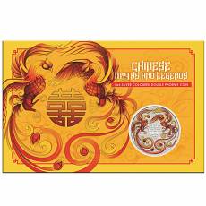 1 oz Silber Australien Perth Mint Chinese Myths and Legends - Double Phoenix Red and Gold Color Coincard 2025