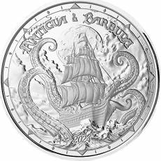 Silbermünze 1 oz Eastern Caribbean Antigua & Barbuda Krake and Rum Runner 2024