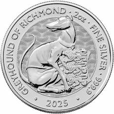 2 Unzen Silber Tudors Beasts Greyhound of Richmond 2025