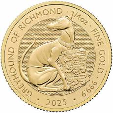1/4 Unze Goldmünze Tudors Beasts Greyhound of Richmond 2025