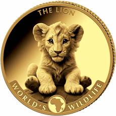 Goldmünze 0,5 gramm Worlds Wildlife Kongo Löwe 2025