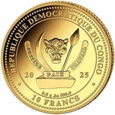 Goldmünze 0,5 gramm Worlds Wildlife Kongo Löwe 2025