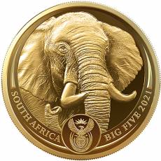 5 x 1/4 oz Goldmünze Komplette Serie Big Five II Elefant, Löwe, Leopard, Nashorn, Büffel