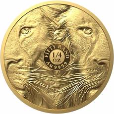 5 x 1/4 oz Goldmünze Komplette Serie Big Five II Elefant, Löwe, Leopard, Nashorn, Büffel
