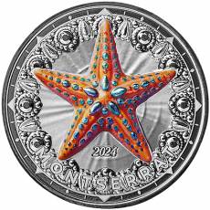 Silbermünze 1 oz Eastern Caribbean Montserrat Seestern farbig 2024
