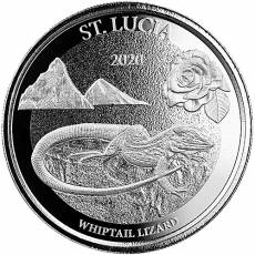 Silbermünze 1 oz Eastern Caribbean St. Lucia Whiptail Lizard 2020