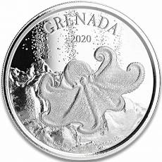 Silbermünze 1 oz Eastern Caribbean Grenada Octopus 2020