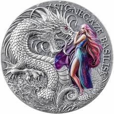 Silbermünze 2 oz The Dragonology Stonegaze Basilisk 2025