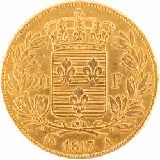 Goldmünze 20 Franc Louis XVIII Frankreich 1817