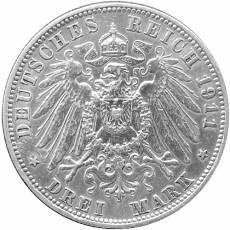 Silbermünze 3 Mark Bayern Otto 1911