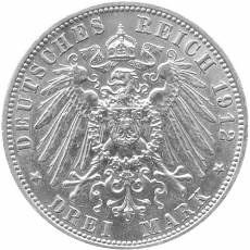 Silbermünze 3 Mark Sachsen Friedrich August III 1912