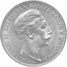 Silbermünze 3 Mark Preußen Wilhelm II 1911