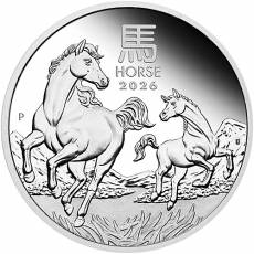 1 Unze Silbermünze Australien Lunar III Pferd polierte Platte 2026