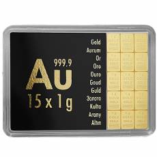 15 x 1 gramm Gold - Tafelbarren