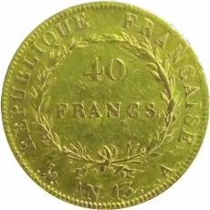 40 Franc Goldmünze Napoleon I. Frankreich 1813