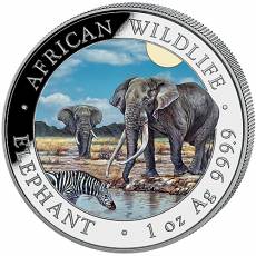 Somalia Elefant 1 Unze Silber farbig 2026