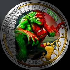 3 Euro Fantastische Fabelwesen Troll UV-Effekt 2025