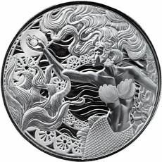 1 Unze Silbermünze Mermaid Rising Prooflike 2025