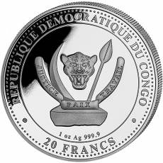 1 Unze Silbermünze Prehistoric Life Megalodon Farbe 2025