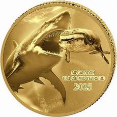 Goldmünze 0,5 gramm Prehistoric Life Megalodon 2025