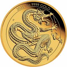 Goldmünze 1 oz Goldener Drache Pert Mint PP 2025