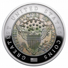 Silbermünze 2 oz Greatest USA Coins Draped Bust Silver Dollar Proof/Gold plated 1804