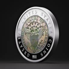 Silbermünze 2 oz Greatest USA Coins Draped Bust Silver Dollar Proof/Gold plated 1804