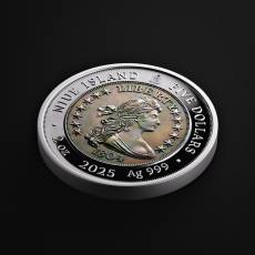 Silbermünze 2 oz Greatest USA Coins Draped Bust Silver Dollar Proof/Gold plated 1804