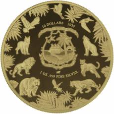 Silbermünzen 5 x 1 oz Wild Essence - Mammal Collection Proof gilded 2026