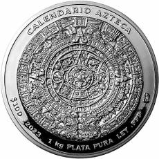 Silbermünze 1 Kg Azteken Kalender Mexico Proof 2024