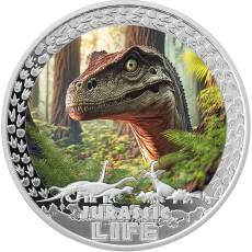 Silbermünze 1 oz  Jurassic Life Velociraptor Proof 2025