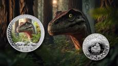 Silbermünze 1 oz  Jurassic Life Velociraptor Proof 2025