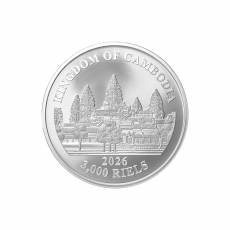 Silbermünze 1 oz Chinesischer Tiger Kambodscha 2026