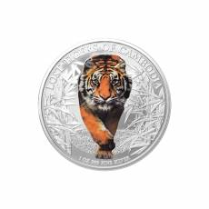 Silbermünze 1 oz Chinesischer Tiger Kambodscha farbig 2026
