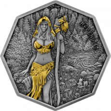 1 Unze Silber Die GERMANISCHE SEHERIN - Witchcraft Herbalist Ritual 5 Mark UV Antik Finish 2025