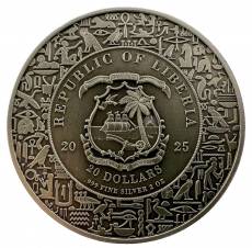 Silbermünze 2 oz Ägyptisches Erbe - Anubis Antik Finish 2025