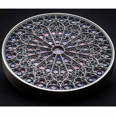 Silbermünze 5 oz Notre Dame Gotik Fenster Mandala Art Antik Finish 2024