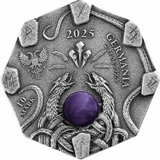 2 Unzen Silber Die GERMANISCHE SEHERIN - Witchcraft Herbalist 10 Mark UV Ultra High Relief 2025