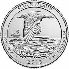 5 oz Silber US- Mint American Beautiful Block Island National Wildlife Refuge 2018