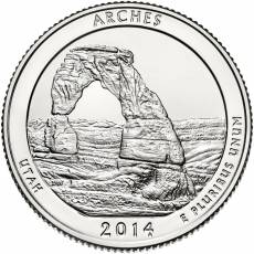 5 oz Silber US- Mint American Beautiful Arches Utah 2014