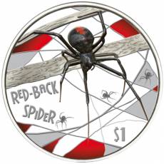 Silbermünze 1 oz Deadly & Dangerous Rotrückenspinne Proof 2006