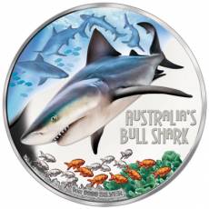 Silbermünze 1 oz Deadly & Dangerous Bullenhai Proof 2017